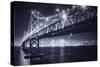 Classic Black and White Night in the City - San Francisco, California-Vincent James-Stretched Canvas