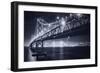 Classic Black and White Night in the City - San Francisco, California-Vincent James-Framed Photographic Print