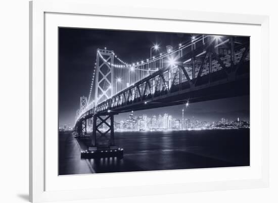 Classic Black and White Night in the City - San Francisco, California-Vincent James-Framed Photographic Print