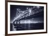 Classic Black and White Night in the City - San Francisco, California-Vincent James-Framed Photographic Print