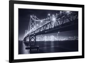 Classic Black and White Night in the City - San Francisco, California-Vincent James-Framed Photographic Print