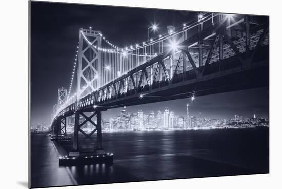 Classic Black and White Night in the City - San Francisco, California-Vincent James-Mounted Photographic Print