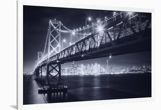 Classic Black and White Night in the City - San Francisco, California-Vincent James-Framed Photographic Print