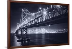 Classic Black and White Night in the City - San Francisco, California-Vincent James-Framed Photographic Print