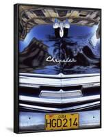 Classic Black Chrysler Car with Reflections in Paintwork, Havana, Cuba, West Indies-Lee Frost-Framed Photographic Print