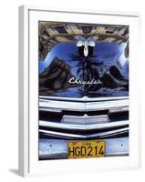 Classic Black Chrysler Car with Reflections in Paintwork, Havana, Cuba, West Indies-Lee Frost-Framed Photographic Print