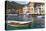 Classic Boat in Portofino Harbor, Liguria, Italy-George Oze-Stretched Canvas