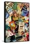 Classic Book Cover Collage II-Paris Pierce-Framed Stretched Canvas