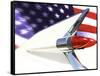 Classic Cadillac and American Flag-Bill Bachmann-Framed Stretched Canvas