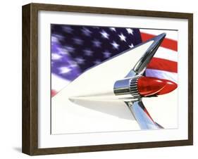 Classic Cadillac and American Flag-Bill Bachmann-Framed Premium Photographic Print