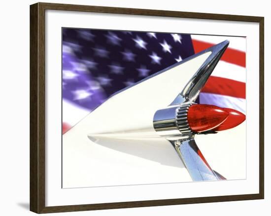 Classic Cadillac and American Flag-Bill Bachmann-Framed Photographic Print