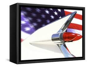 Classic Cadillac and American Flag-Bill Bachmann-Framed Stretched Canvas