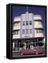 Classic Cadillac at The Marlin, South Beach, Miami, Florida, USA-Robin Hill-Framed Stretched Canvas