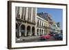 Classic Cars and Taxis on Street in Downtown, Havana, Cuba-Bill Bachmann-Framed Photographic Print