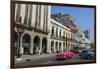 Classic Cars and Taxis on Street in Downtown, Havana, Cuba-Bill Bachmann-Framed Photographic Print