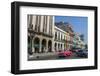 Classic Cars and Taxis on Street in Downtown, Havana, Cuba-Bill Bachmann-Framed Photographic Print