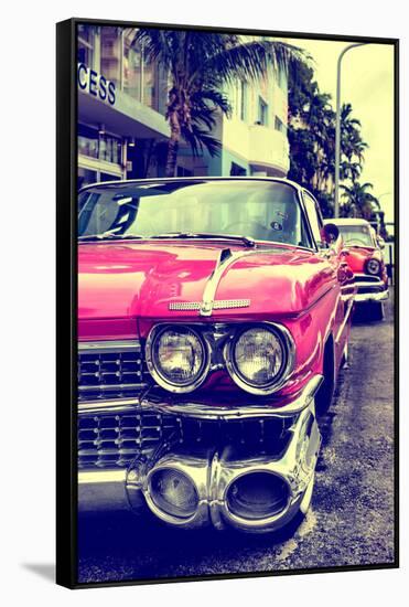 Classic Cars of Miami Beach-Philippe Hugonnard-Framed Stretched Canvas