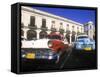 Classic Cars, Old City of Havana, Cuba-Greg Johnston-Framed Stretched Canvas