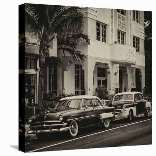 Classic Cars on South Beach - Miami - Florida-Philippe Hugonnard-Stretched Canvas