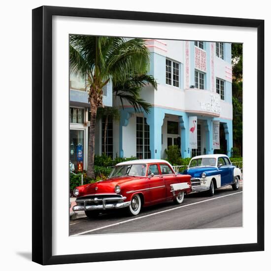 Classic Cars on South Beach - Miami - Florida-Philippe Hugonnard-Framed Photographic Print