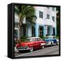 Classic Cars on South Beach - Miami - Florida-Philippe Hugonnard-Framed Stretched Canvas