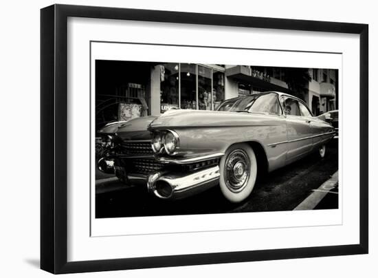 Classic Cars on South Beach - Miami - Florida-Philippe Hugonnard-Framed Art Print