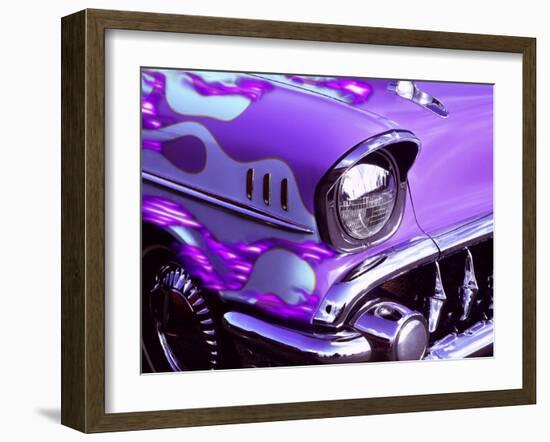 Classic Chevrolet with Flaming Hood-Bill Bachmann-Framed Premium Photographic Print