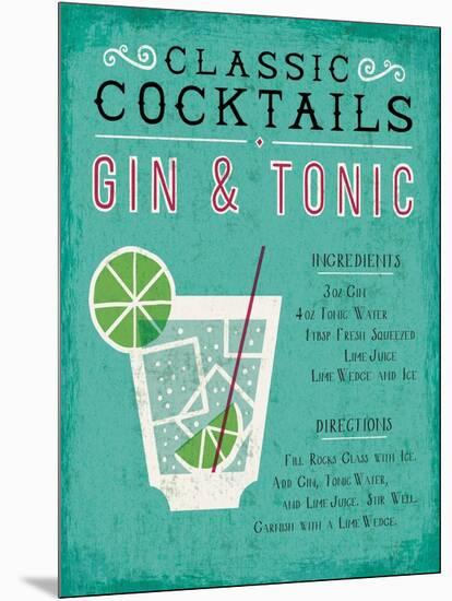 Classic Cocktail Gin and Tonic-Michael Mullan-Mounted Art Print