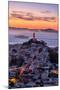 Classic Coit Tower After Sunset, San Francisco, Cityscape, Urban View-Vincent James-Mounted Photographic Print