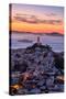 Classic Coit Tower After Sunset, San Francisco, Cityscape, Urban View-Vincent James-Stretched Canvas