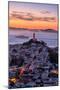 Classic Coit Tower After Sunset, San Francisco, Cityscape, Urban View-Vincent James-Mounted Photographic Print