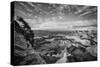 Classic Dead Horse Point in Black and White, Moab Utah-null-Stretched Canvas