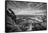 Classic Dead Horse Point in Black and White, Moab Utah-null-Framed Stretched Canvas