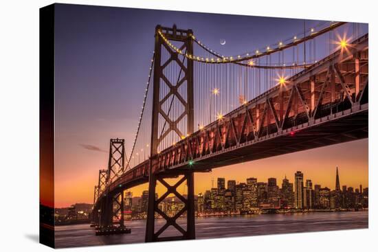 Classic Holiday Lights at San Francisco at Night, Treasure Island-Vincent James-Stretched Canvas