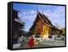 Classic Lao Temple Architecture, Wat Xieng Thong, Luang Prabang, Laos-Gavin Hellier-Framed Stretched Canvas