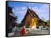 Classic Lao Temple Architecture, Wat Xieng Thong, Luang Prabang, Laos-Gavin Hellier-Framed Stretched Canvas