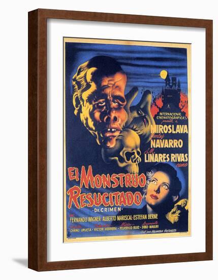 Classic Mexican Movie: El Monstruo Resucitado-null-Framed Giclee Print