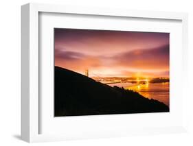 Classic Misty Golden Gate Bridge, San Francisco Cityscape-Vincent James-Framed Photographic Print