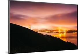 Classic Misty Golden Gate Bridge, San Francisco Cityscape-Vincent James-Mounted Photographic Print