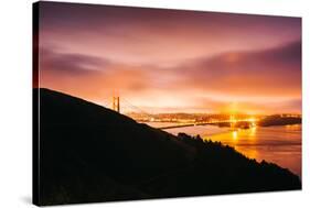 Classic Misty Golden Gate Bridge, San Francisco Cityscape-Vincent James-Stretched Canvas