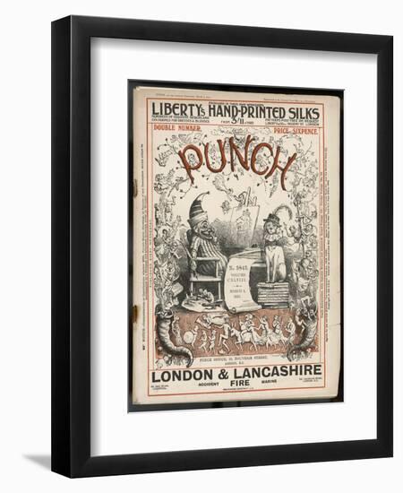 Classic Punch Cover with Mr. Punch and His Dog Toby-Richard Doyle-Framed Art Print