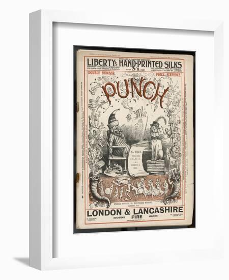 Classic Punch Cover with Mr. Punch and His Dog Toby-Richard Doyle-Framed Art Print