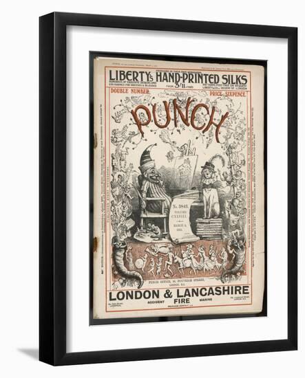 Classic Punch Cover with Mr. Punch and His Dog Toby-Richard Doyle-Framed Art Print