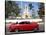 Classic Red American Car Parked By the Old Square in Vinales Village, Pinar Del Rio, Cuba-Lee Frost-Stretched Canvas