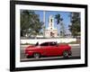 Classic Red American Car Parked By the Old Square in Vinales Village, Pinar Del Rio, Cuba-Lee Frost-Framed Photographic Print