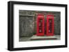 Classic Red British Telephone Box in Edinburgh, Scotland-Lisa_A-Framed Photographic Print