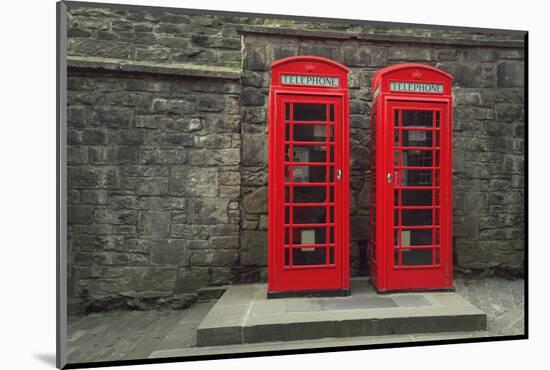 Classic Red British Telephone Box in Edinburgh, Scotland-Lisa_A-Mounted Photographic Print