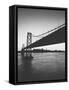 Classic San Francisco Bay Bridge in Black and White-null-Framed Stretched Canvas