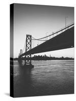 Classic San Francisco Bay Bridge in Black and White-null-Stretched Canvas