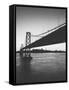 Classic San Francisco Bay Bridge in Black and White-null-Framed Stretched Canvas